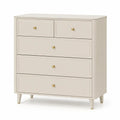 Cassettiera in legno MDF beige con 5 cassetti