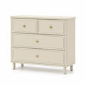 Cassettiera Beige in Legno MDF con Maniglie in Metallo