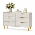 Cassettiera a Sei Cassetti in MDF con Gambe in Metallo Bianco