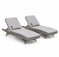 Set di 2 Lettini Prendisole in Rattan Sintetico Grigi