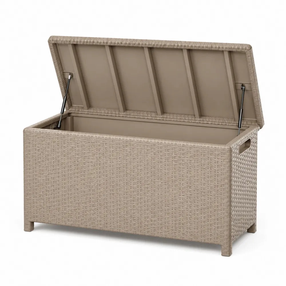 Baule in Resina Intrecciata Beige 120 cm