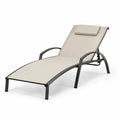 Sdraio da Giardino in Metallo e Poliestere Beige