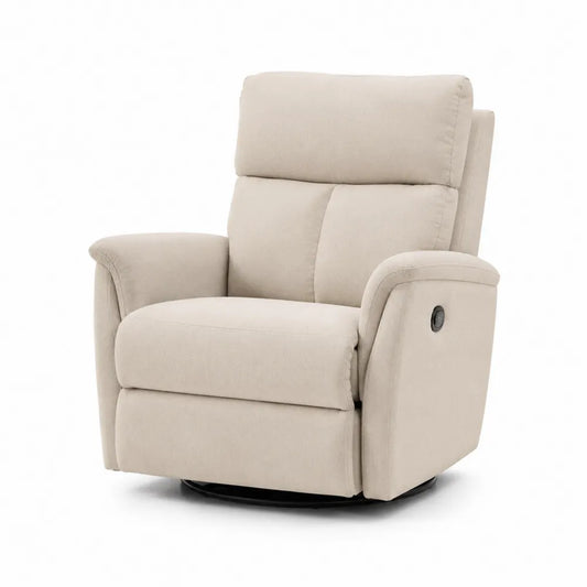 Poltrona reclinabile girevole in tessuto Beige