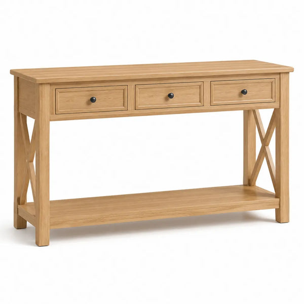 Consolle in Legno di Rovere con 3 Cassetti
