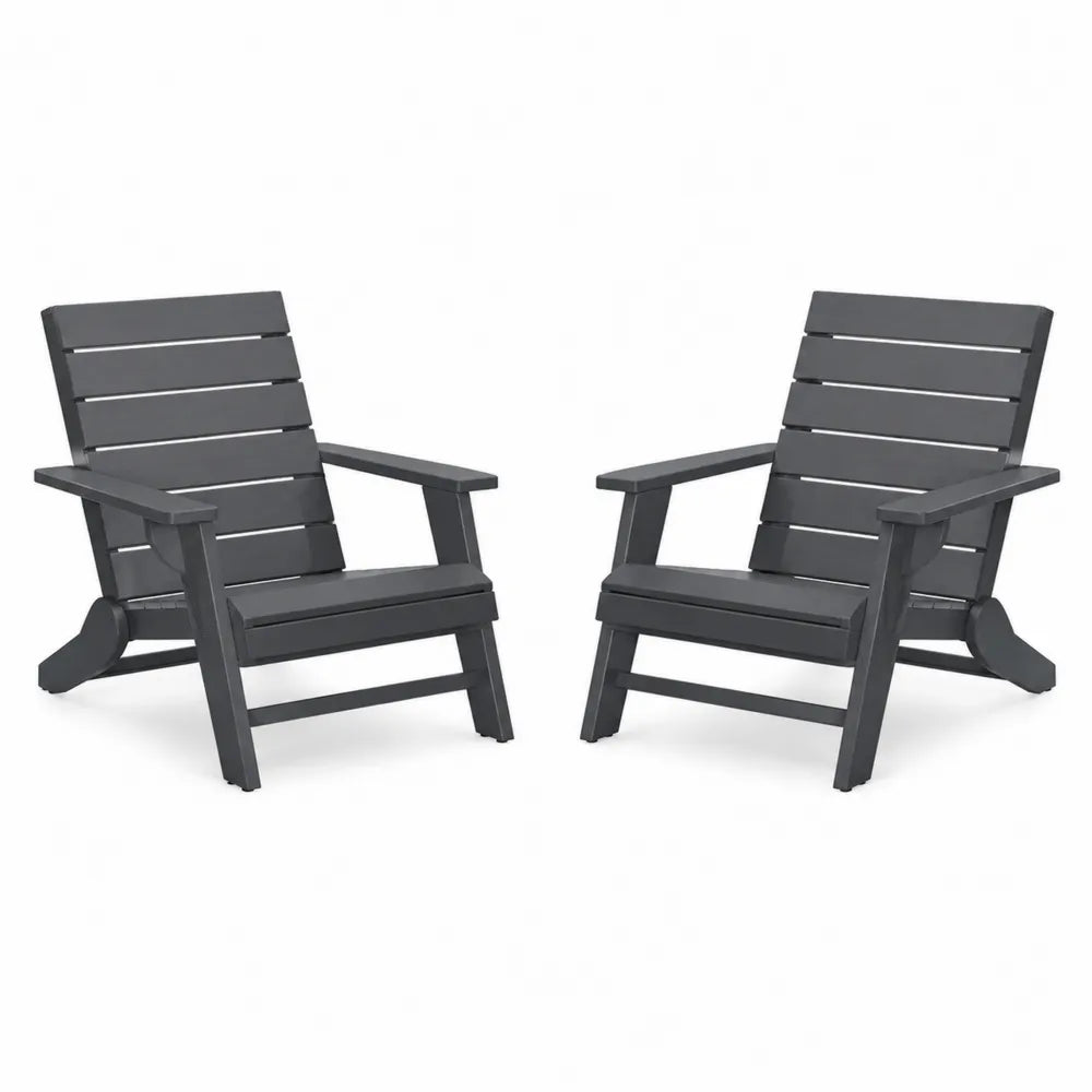Set di 2 sedie da giardino in plastica antracite