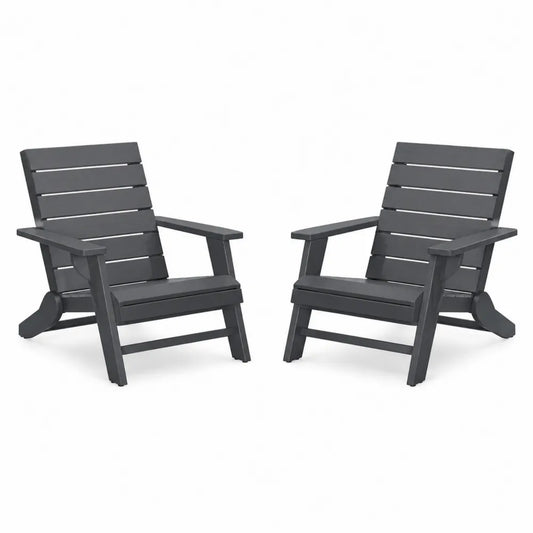 Set di 2 sedie da giardino in plastica antracite